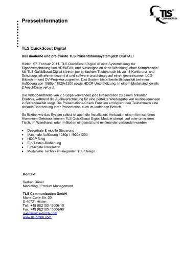 TLS MultiControl: - TLS Communication GmbH