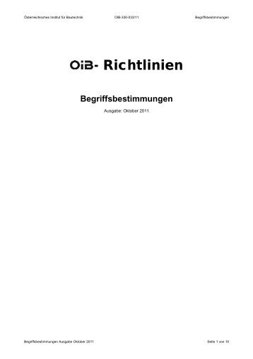 Begriffsbestimmungen - OIB