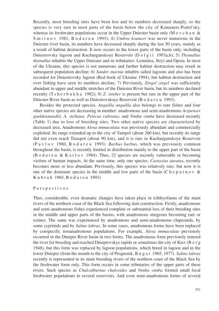 alterations in ichthyofauna of the largest rivers