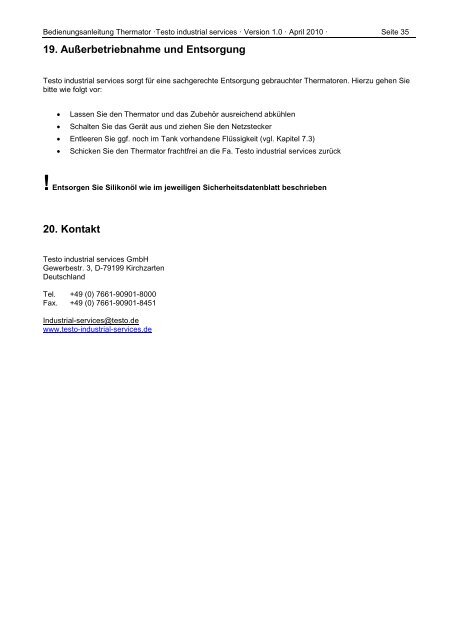 Bedienungsanleitung - Testo Industrial Services GmbH