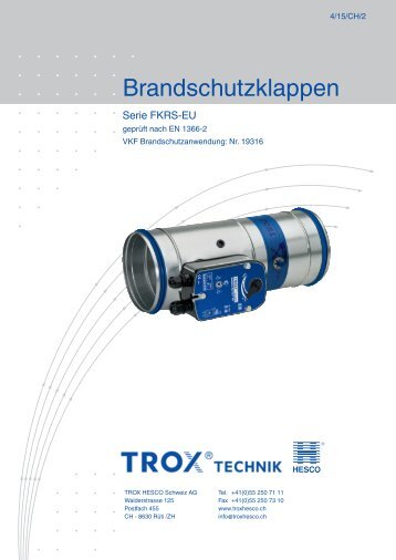 Brandschutzklappen FKRS-EU - Trox Hesco