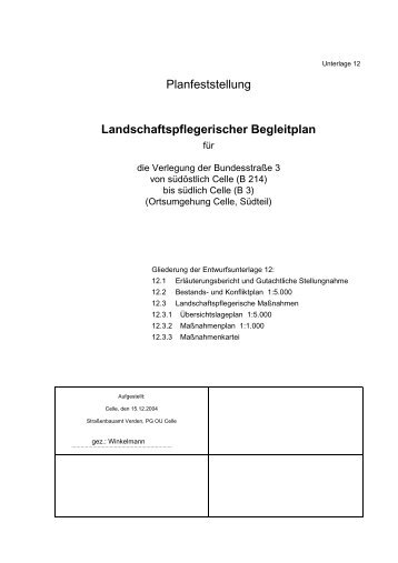 Unterlage 12.1: Landschaftspflegerischer Begleitplan ...