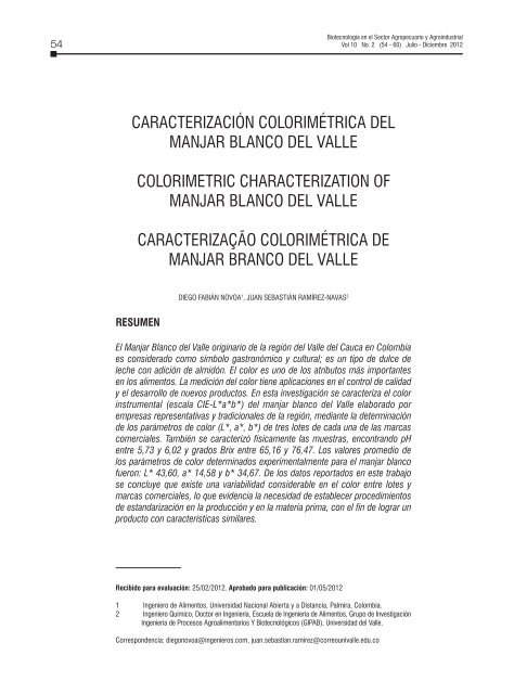 Descargar el articulo en formato .PDF - Universidad del Cauca