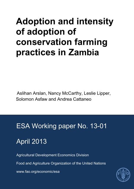 Adoption and intensity of adoption of conservation farming practices in Zambia