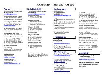 Informationsheft TSV Penzberg 21/05/2012