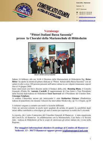 comunicato stampa - Comites Hannover