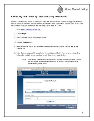 How to Pay Your Tuition by Credit Card Using WebAdvisor