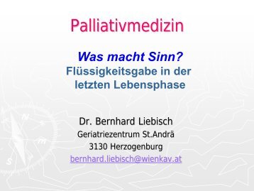 elektrolyte und flüssigkeit in der terminalen phase - Kardinal König ...