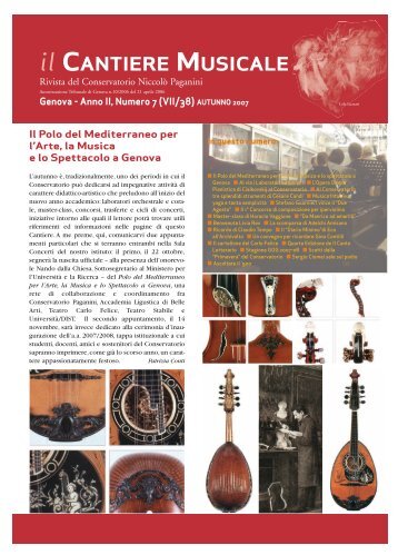 IL CANTIERE MUSICALE n. 38 - Conservatorio Paganini