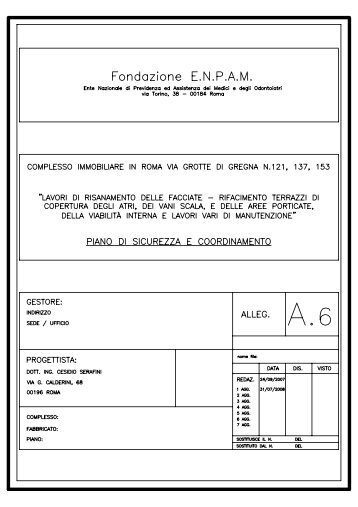 Piano di Sicurezza e Coordinamento - Enpam