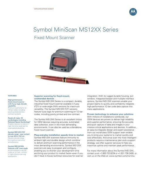 Miniscan Labels Symbol MiniScan MS12XX Series - Barcode Discount