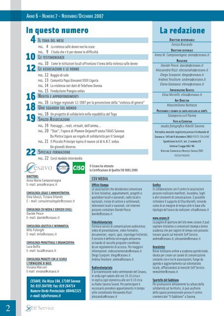 dalla ricerca sul territorio al lavoro delle associazioni - Cesavo