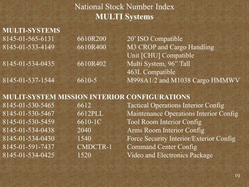 Mission interior configurations - Orionsales.net