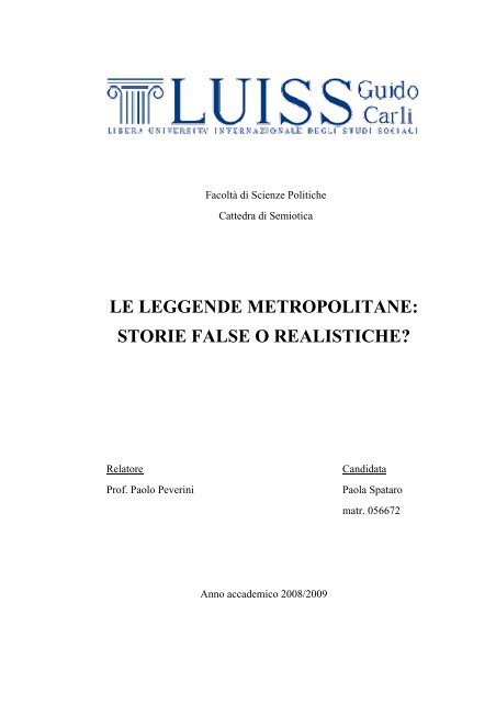 LE LEGGENDE METROPOLITANE: STORIE FALSE O REALISTICHE?