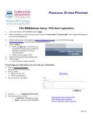 FDU WEBAdvisor Setup