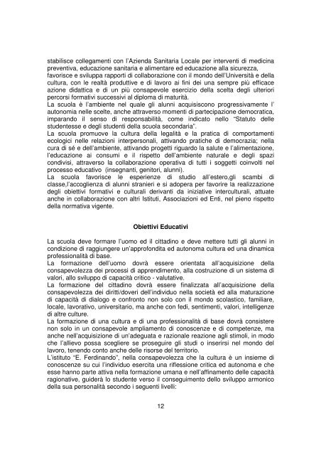 Piano dell'Offerta Formativa - IISS "E. Ferdinando"