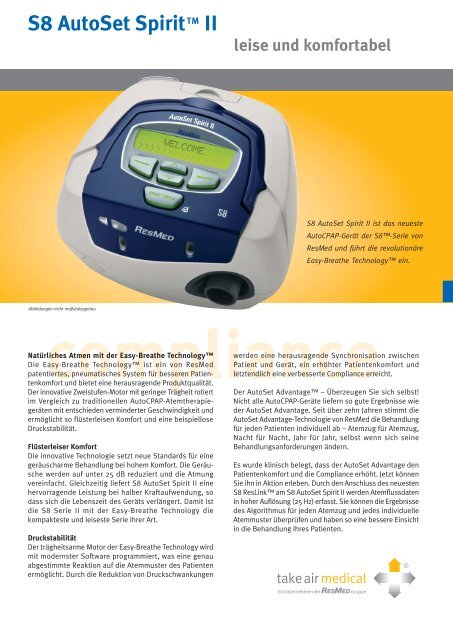 S8 AutoSet SpiritTM II - TNI medical AG