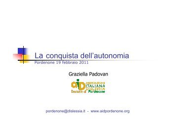 Relazione della dott.ssa Graziella Padovan - Ambito Territoriale 6.5 ...