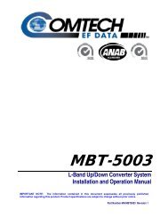 MBT-5003 L-Band Up/Down Converter - Comtech EF Data
