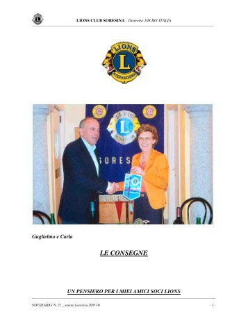 LE CONSEGNE - Lions Club Soresina Home Page