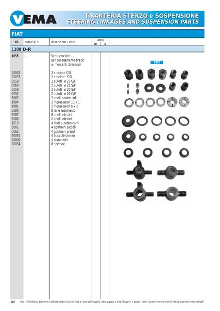 TIRANTERIA STERZO e SOSPENSIONE STEERING LINKAGES ...