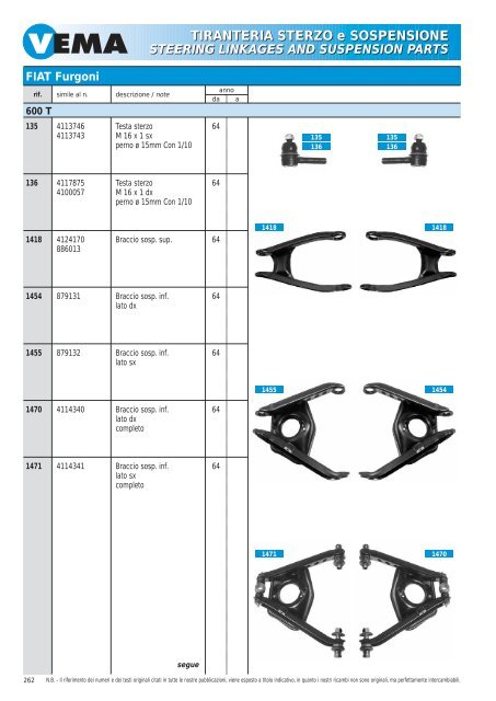 TIRANTERIA STERZO e SOSPENSIONE STEERING LINKAGES ...