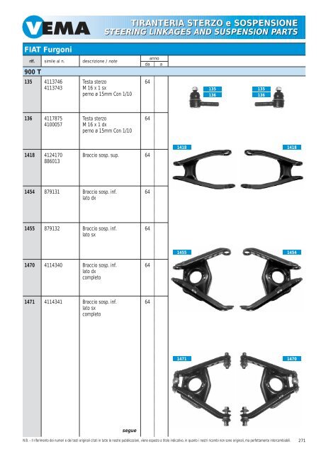 TIRANTERIA STERZO e SOSPENSIONE STEERING LINKAGES ...