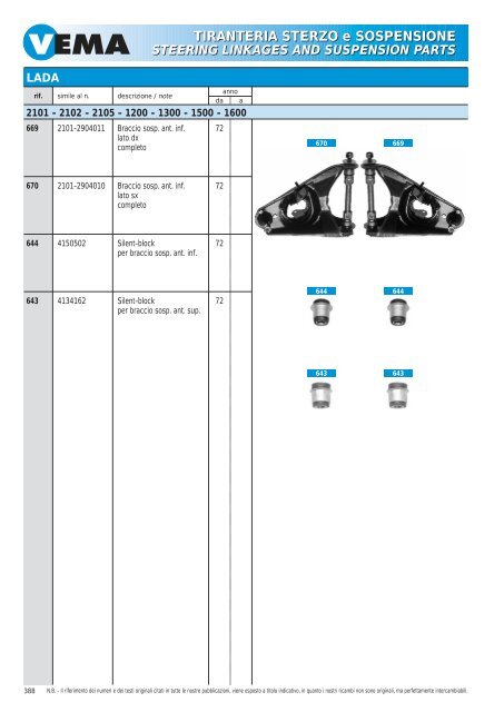 TIRANTERIA STERZO e SOSPENSIONE STEERING LINKAGES ...