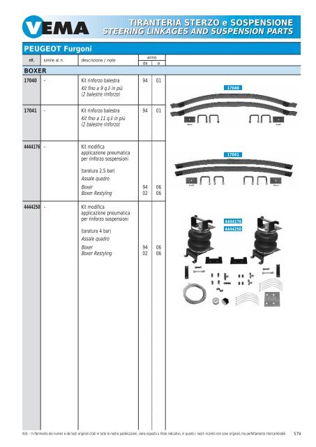 TIRANTERIA STERZO e SOSPENSIONE STEERING LINKAGES ...