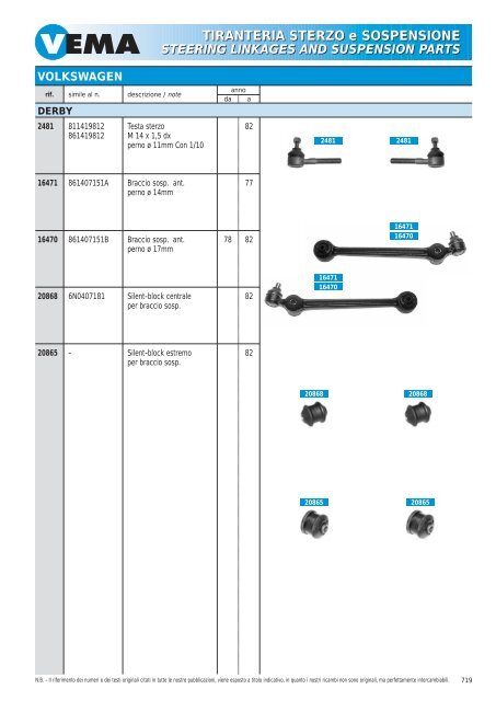 TIRANTERIA STERZO e SOSPENSIONE STEERING LINKAGES ...