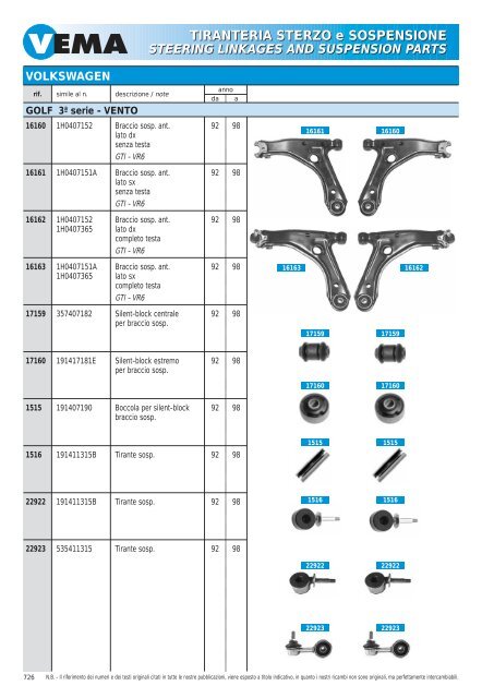 TIRANTERIA STERZO e SOSPENSIONE STEERING LINKAGES ...