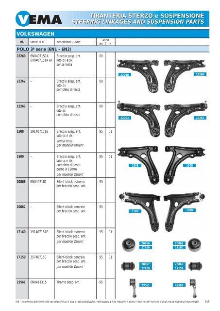 TIRANTERIA STERZO e SOSPENSIONE STEERING LINKAGES ...