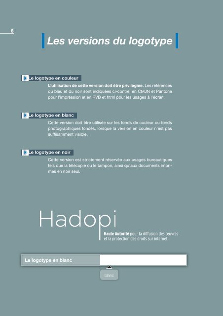 Charte graphique de l'HADOPI - Numerama