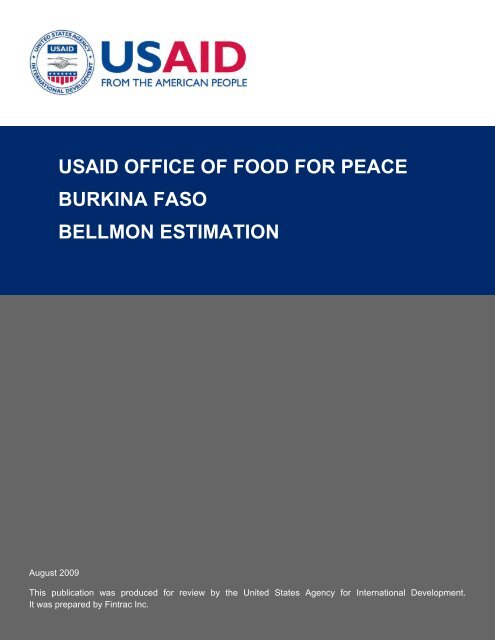 USAID Office of Food for Peace Burkina Faso Bellmon ... - CiteSeerX