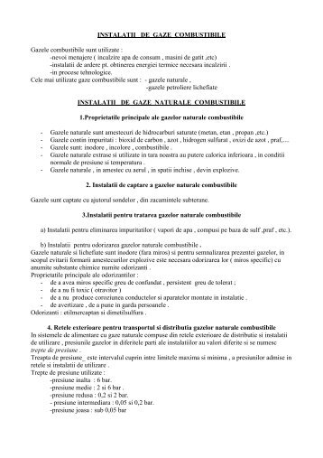 INSTALATII DE GAZE COMBUSTIBILE - Didactic