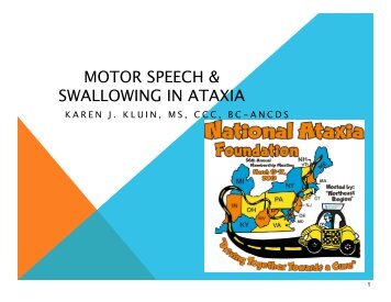 Strategies to improve Speech & Swallowing in Ataxia