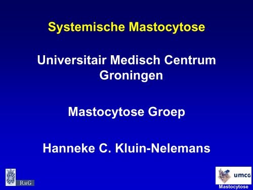 Masto voorlichting pat maart 2013 - Mastocytose