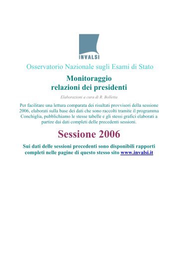 Risultati al 20 luglio 2006 (pdf 280 kb) - INValSI