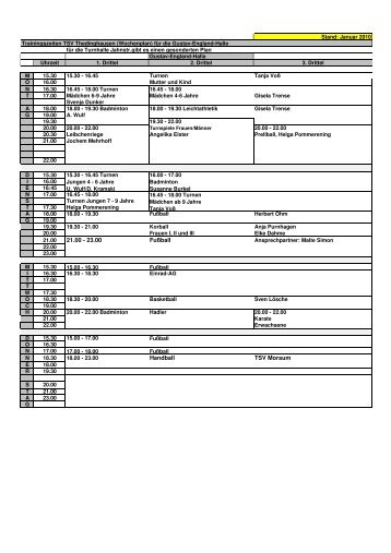 Hallenzeiten Gustav-England-Halle - TSV-Thedinghausen.de