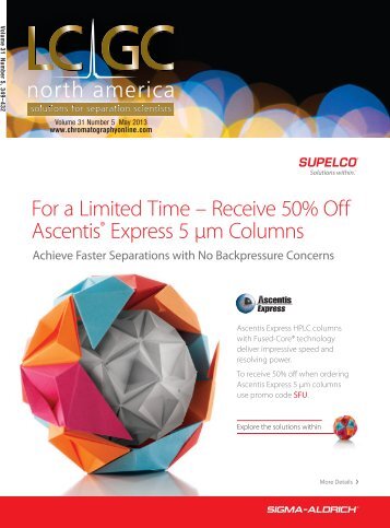 Receive 50% Off Ascentis® Express 5 µm Columns - Advanstar ...