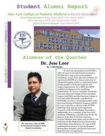 2013 Student Alumni Report - New York College of Podiatric Medicine