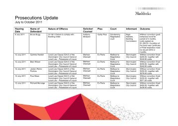 rosecutions Update July to October - Maddocks