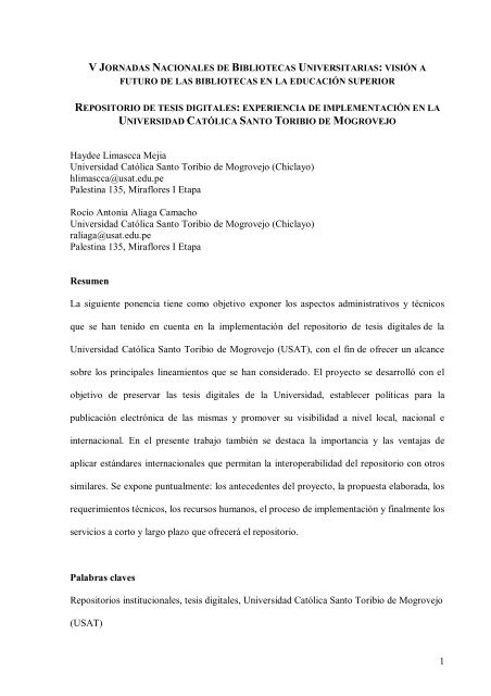 1 Haydee Limascca Mejia Universidad Catolica Santo Altamira 1 haydee limascca mejia universidad