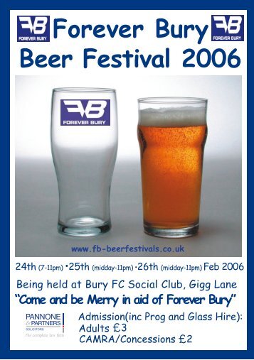 2006 programme in PDF format. - Forever Bury Beer Festival