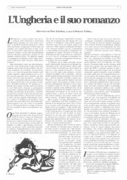L'Ungheria e il suo romanzo. Intervista di Beatrice Töttössy - Lettera ...