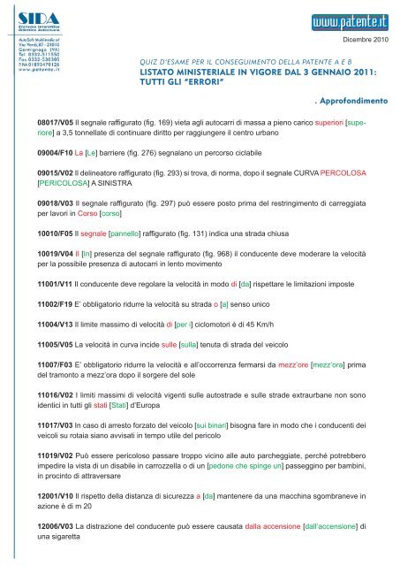 Dicembre 2010 Quiz Des