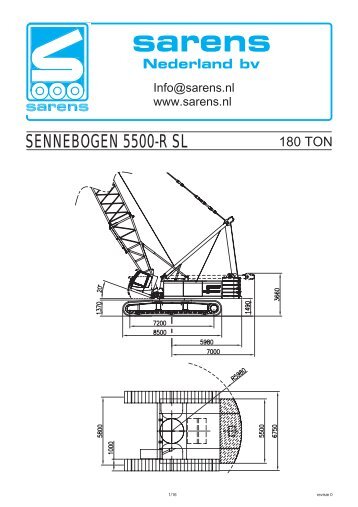 180 tons rupskraan Sennebogen 5500-R SL - Sarens Nederland