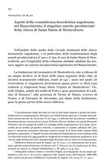 Aspetti della committenza benedettina napoletana nel Rinascimento ...