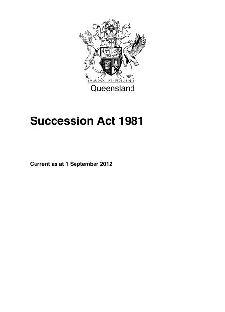 Succession Act 1981 - Queensland Legislation