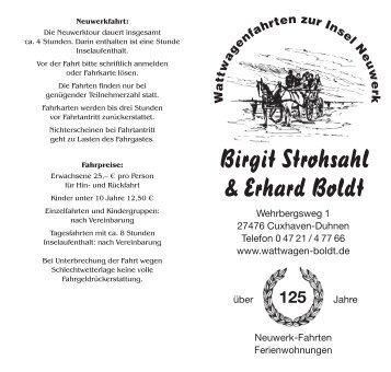 125 Birgit Strohsahl & Erhard Boldt - wattwagen-boldts Webseite!